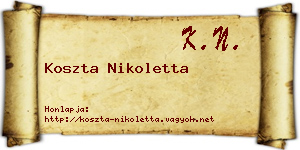 Koszta Nikoletta névjegykártya