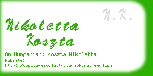 nikoletta koszta business card